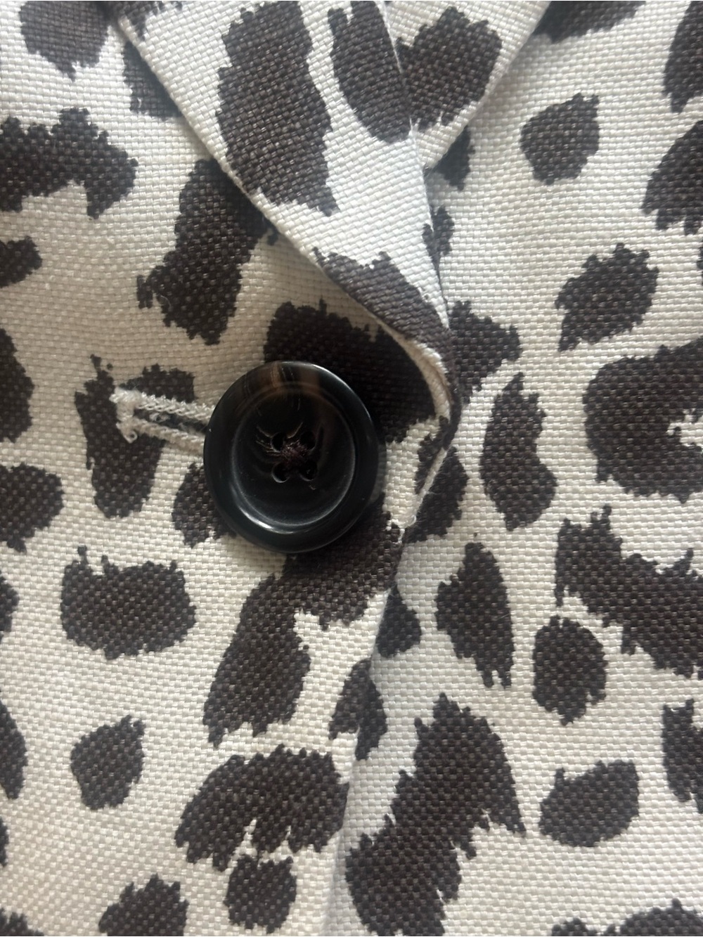 J. Crew Cream and Black Leopard Print Lightweight Blazer, Size 6 - Picture 11 of 15